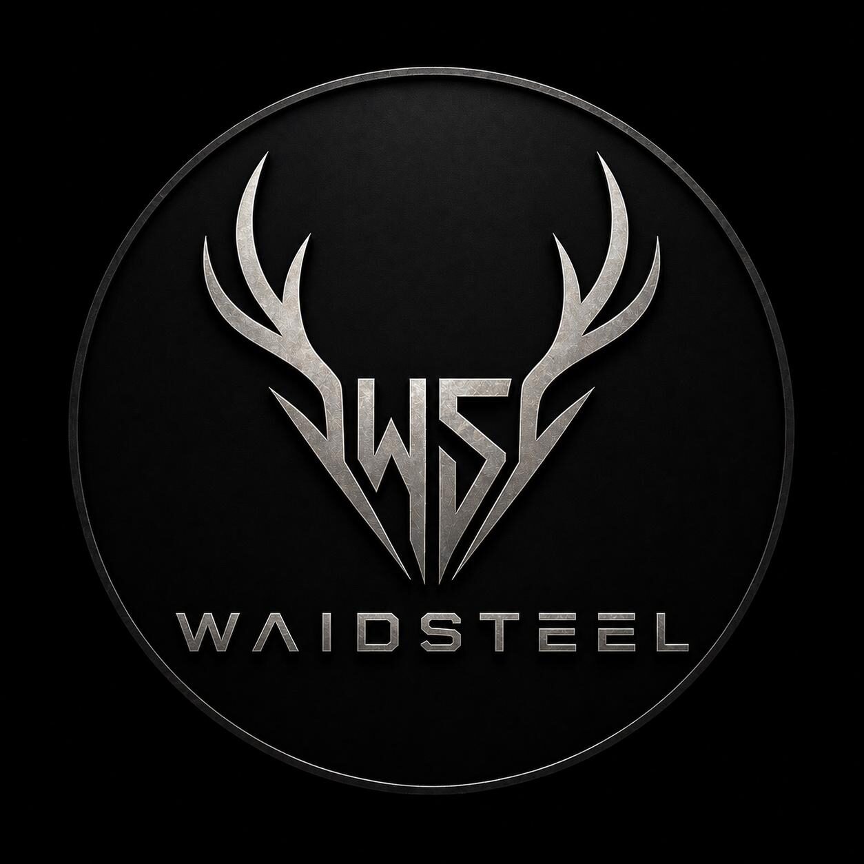 WAIDSTEEL Logo mit Hirschgeweih und WS-Monogramm